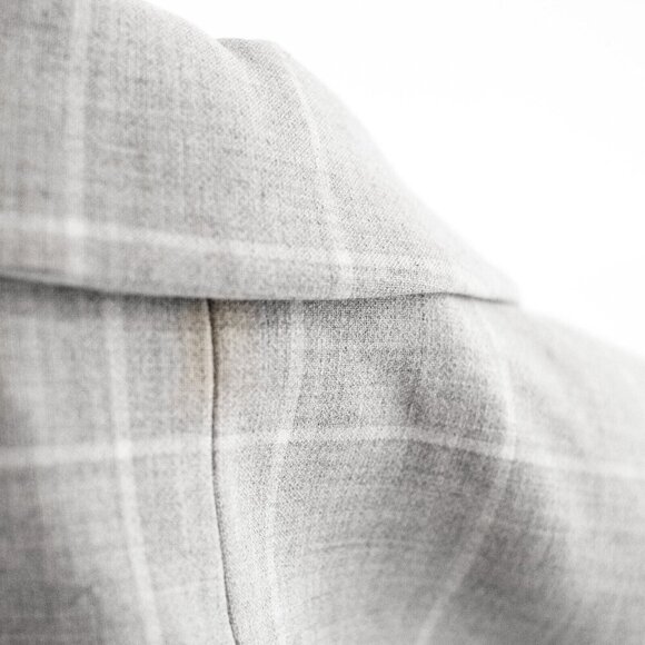 NWT Lauren Ralph Lauren Women's Gray Plaid Gingham Crepe Reefer Coat - Size M - Picture 10 of 11